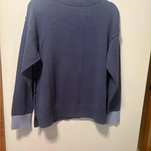 Peace Love World Blue Sweater with White Star - Picture 3 of 4